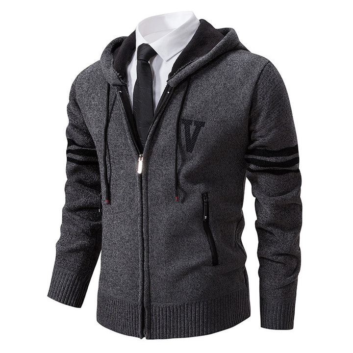 Herren Freizeitjacke mit modernem Stehkragen und kontrastierenden Streifen Echoarchiv