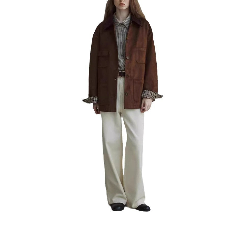Damen Elegante Wildlederjacke Echoarchiv