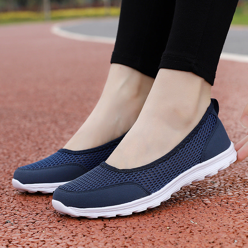 Damen nan atmungsaktive Netz-Ballerina-Sneaker mit flexibler rutschfester Laufsohle und gepolstertem Fußbett Echo Archiv