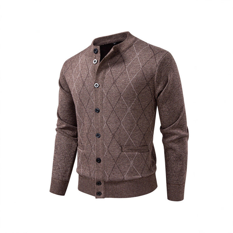 Herren Strickjacke mit modernem Rautenmuster Echoarchiv