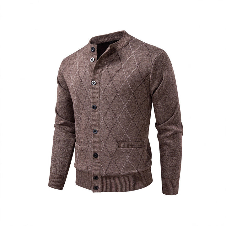Herren Strickjacke mit modernem Rautenmuster Echoarchiv