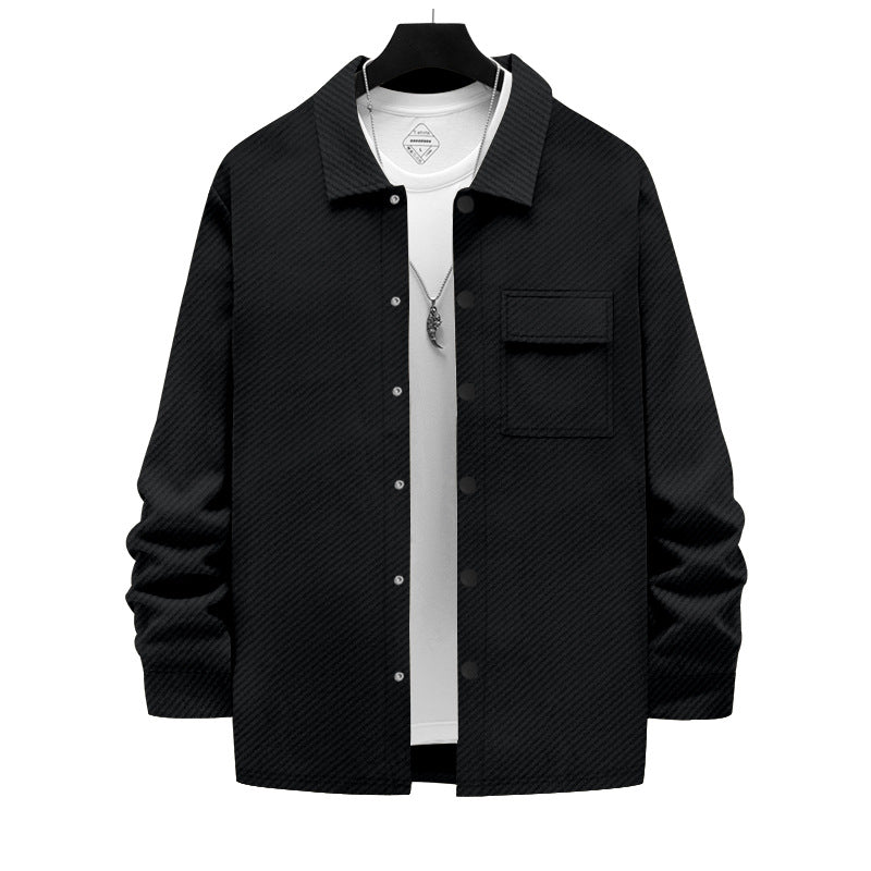 Herren lässige Freizeitjacke mit strukturiertem Design und praktischen Taschen Echoarchiv