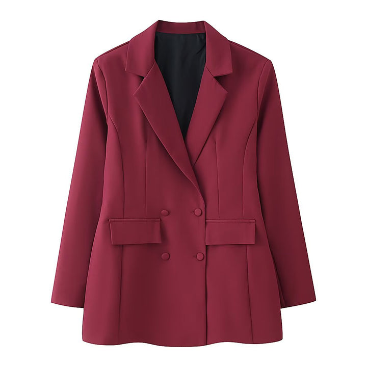 Damen taillierter Doppelreiher-Blazer mit Pattentaschen und Wiener Nähten Echo Archiv