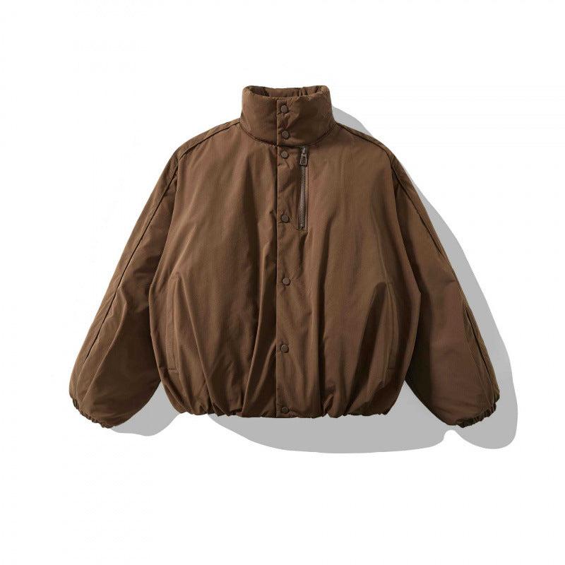 Unisex Weitgeschnittene wattierte Kurzjacke mit hohem Stehkragen und Elastiksäumen Echo Archiv