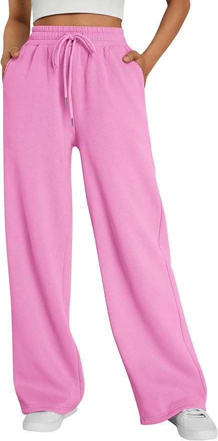 Damen weite Loungehose mit hohem Elastikbund, verstellbarem Kordelzug und fließender Palazzosilhouette – Avélisse
