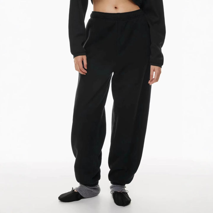 Damen nan gebürstete Relax-Jogginghose mit extra weitem Bein und elastischem Rippabschluss Echo Archiv