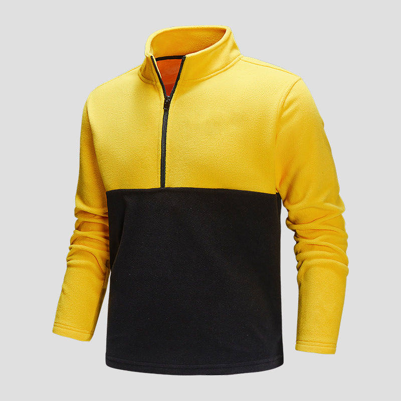 Herren Halbzip-Fleecepullover mit Stehkragen, Colorblock-Design & atmungsaktiver Mikrofleece-Qualität Echoarchiv