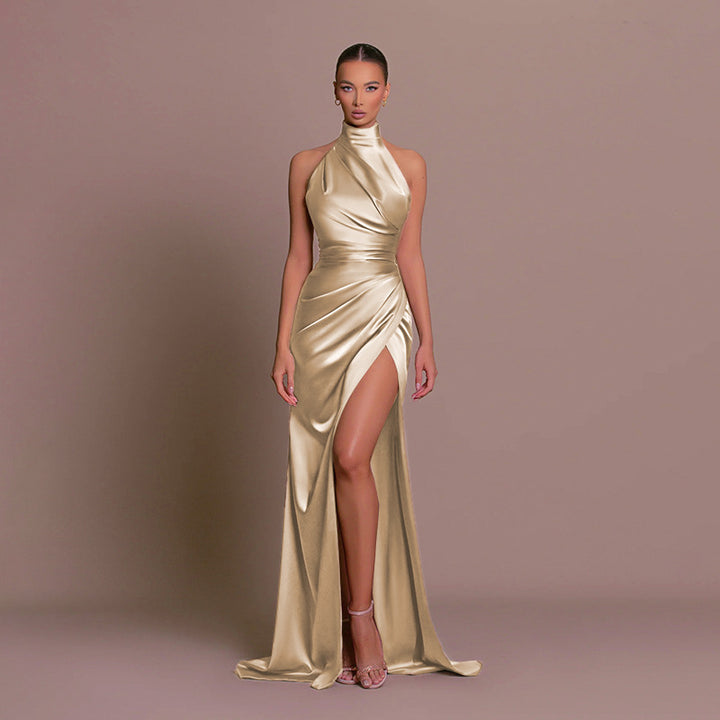 Damen Hochgeschlossenes Abendkleid mit verführerischem Schlitz Echo Archiv