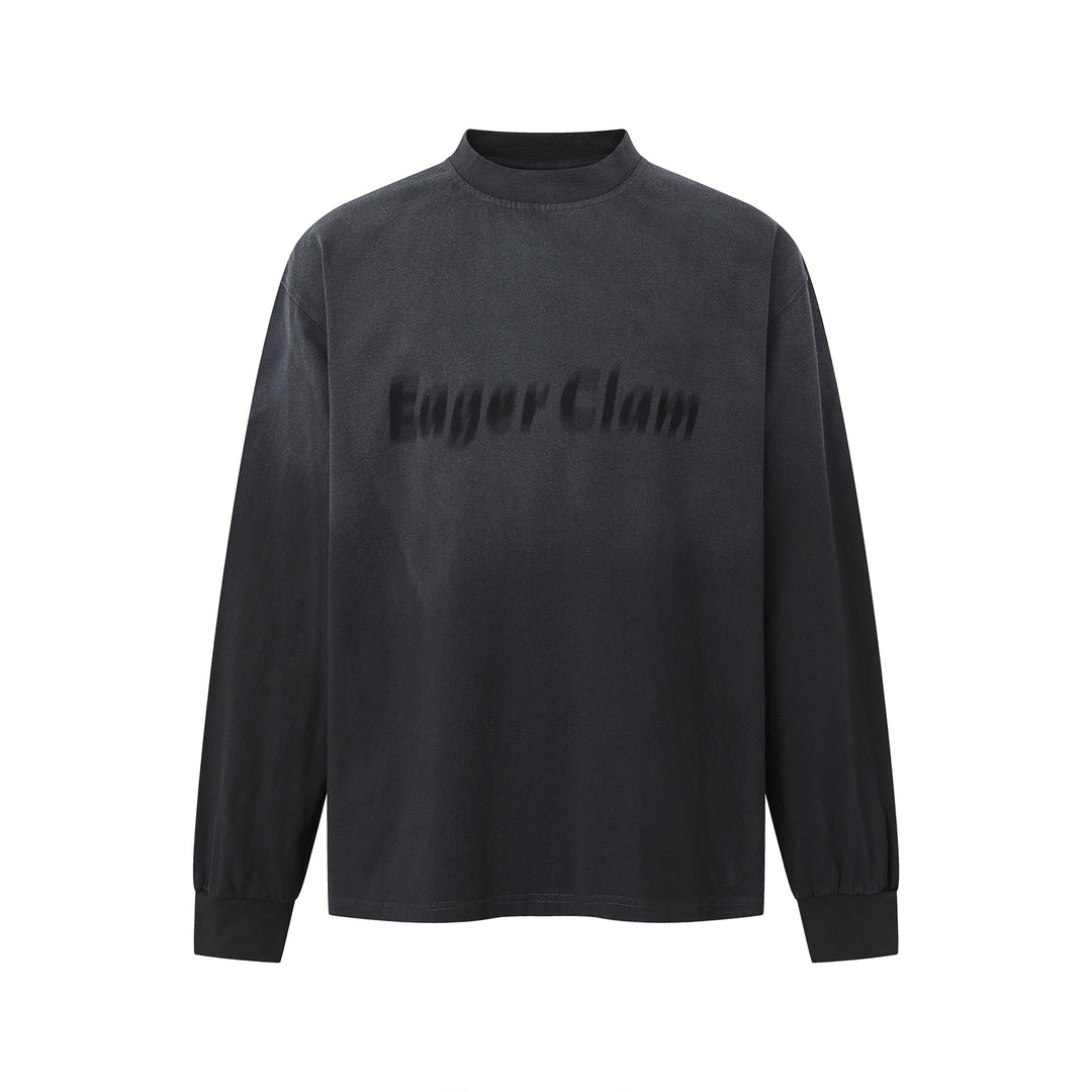 Unisex Oversize-Sweatshirt mit Troyerkragen und verschwommenem Logo-Print Echoarchiv