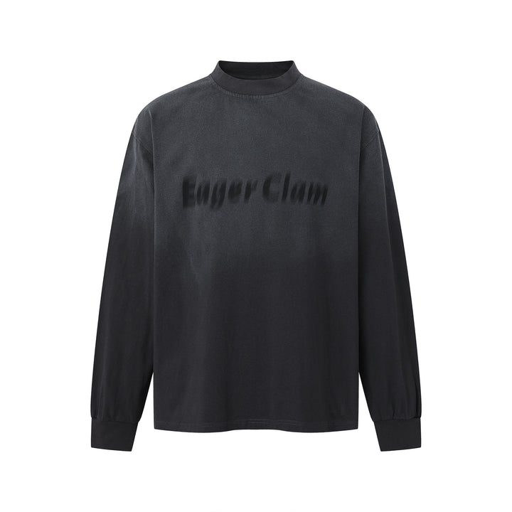 Unisex Oversize-Sweatshirt mit Troyerkragen und verschwommenem Logo-Print Echoarchiv