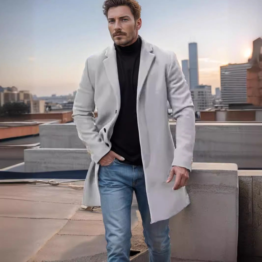 Herren eleganter und moderner Wollmantel Echoarchiv