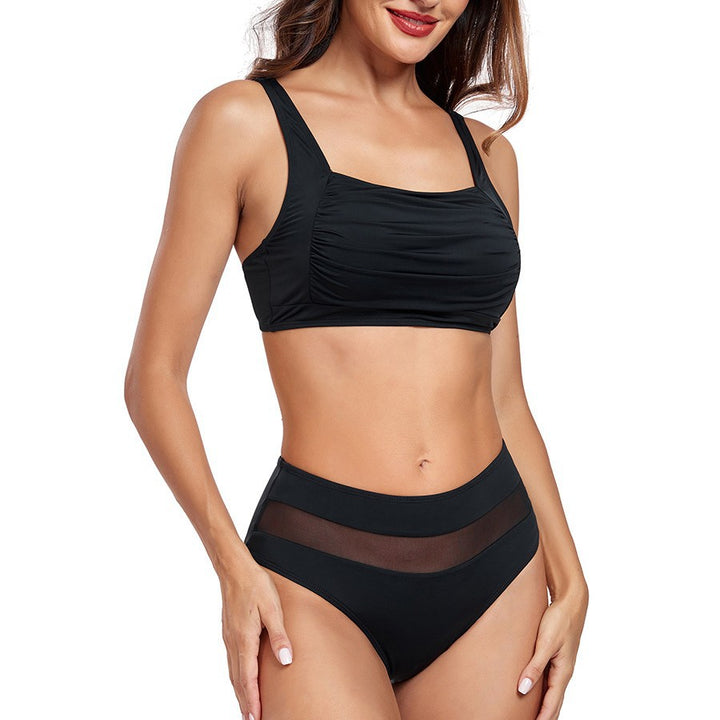 Damen Hoch tailliertes Bikini-Set mit modischem Mesh-Detail Echo Archiv