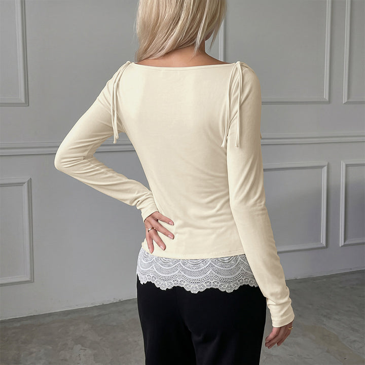 Damen Elegantes Oberteil mit schmalem Schlauchdesign und Rüschendetails Echo Archiv