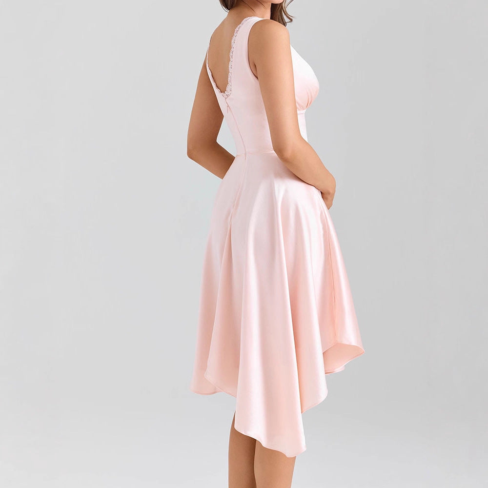 Damen Elegantes Hochzeitskleid mit Rüschen und asymmetrischem Saum Echo Archiv