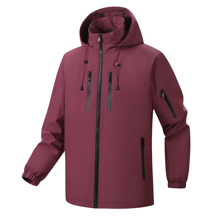Herren Funktionsjacke mit abnehmbarer Kapuze und multifunktionalen Reißverschlusstaschen Echoarchiv