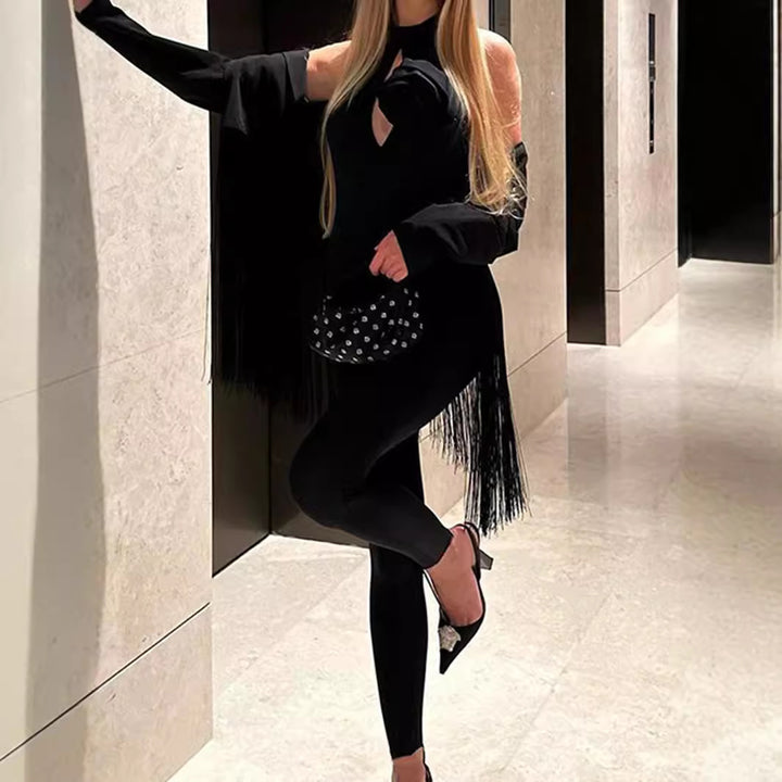 Damen Jumpsuit mit Dekolleté und floralem Akzent Echo Archiv