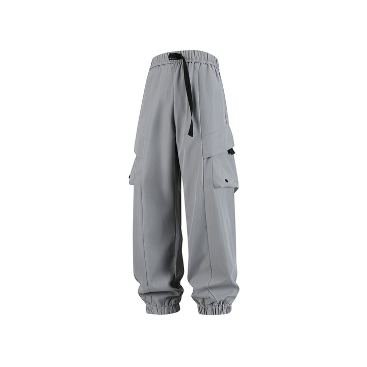 Herren Weite Cargo-Joggerhose mit elastischem Tunnelzugbund, Mehrfachklappentaschen und gerippten Knöcheln Echo Archiv