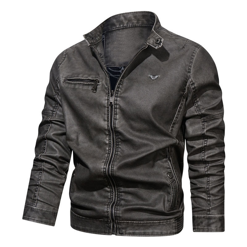 Herren Slim‑Fit Jeansblouson mit Used‑Optik, Reißverschluss‑Brusttasche und gesteppter Ärmelpartie Echo Archiv