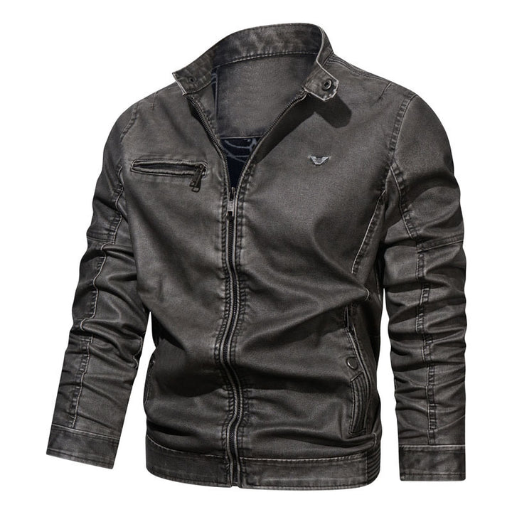 Herren Slim‑Fit Jeansblouson mit Used‑Optik, Reißverschluss‑Brusttasche und gesteppter Ärmelpartie Echo Archiv