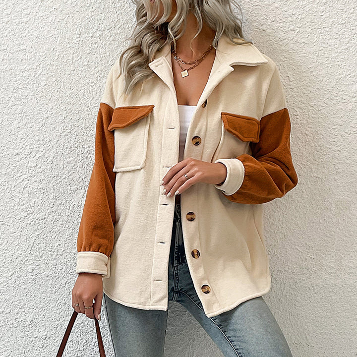 Damen Modische Fleecejacke mit Taschen und Knopfdetails Echo Archiv