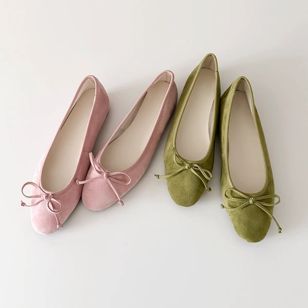 Damen Ballerinas mit zartem Schleifen-Detail und hochwertigem Wildleder Echoarchiv