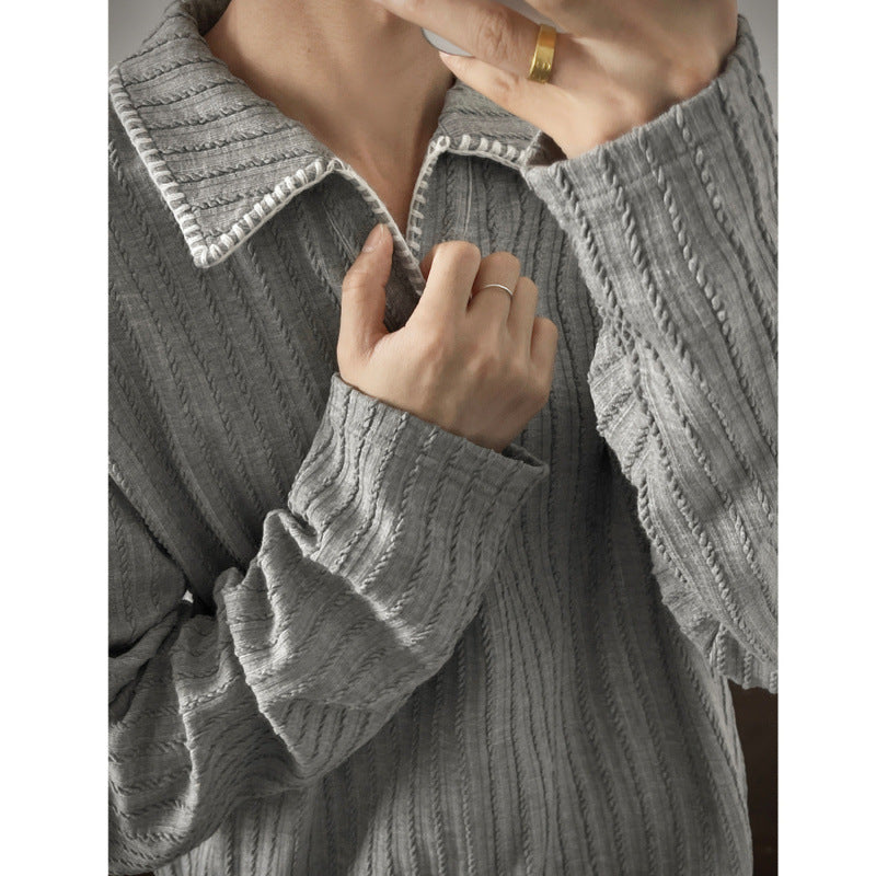 Herren Pullover mit lässigem strukturiertem Design und modischem Kragen Echoarchiv