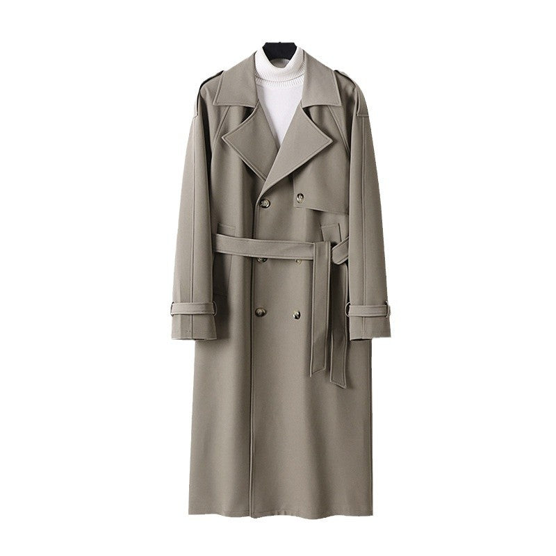 Damen Zweireihiger Oversized Trenchcoat mit weitem Schalkragen und Bindegürtel Echoarchiv