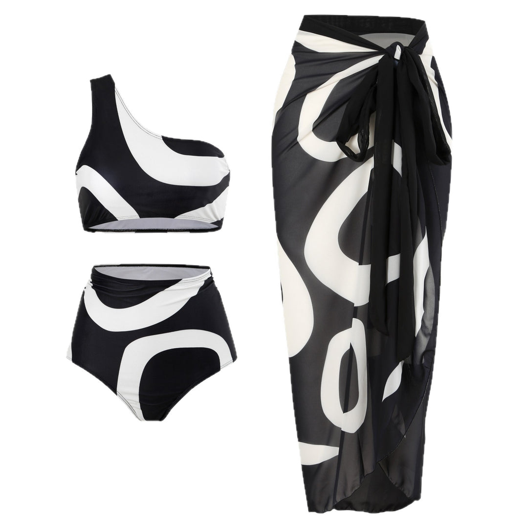 Damen Bikini-Set mit asymmetrischem Oberteil und eleganter Wickelrock Echo Archiv