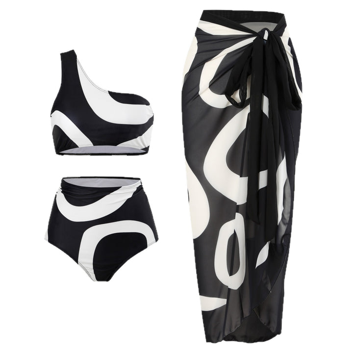 Damen Bikini-Set mit asymmetrischem Oberteil und eleganter Wickelrock Echo Archiv