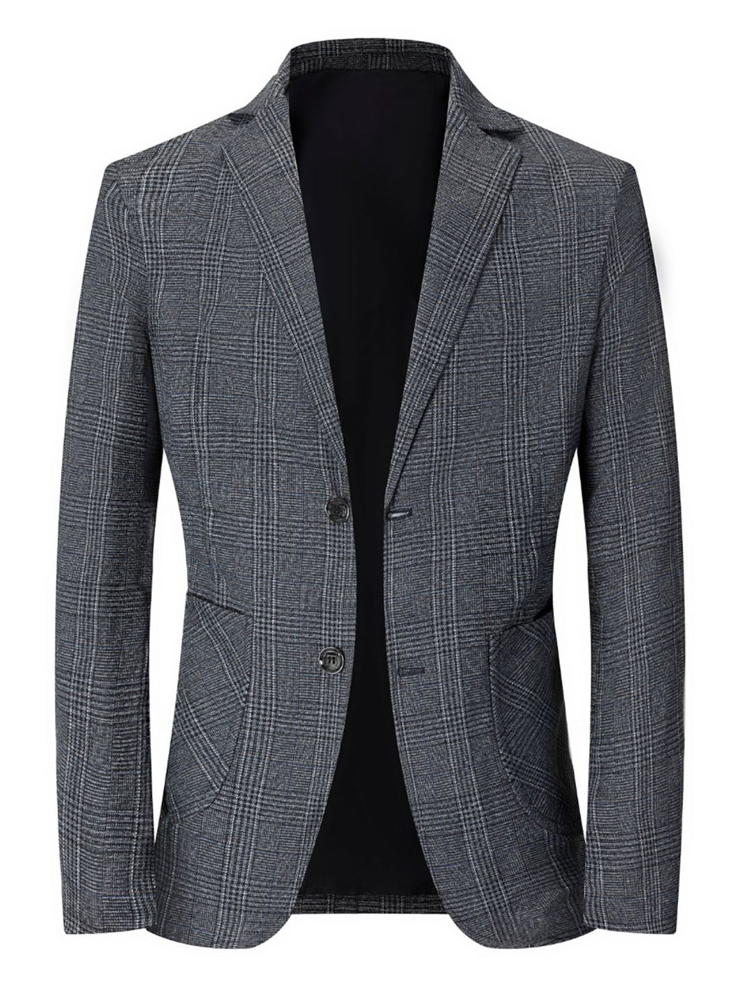 Herren eleganter Blazer mit modernem Karomuster und praktischen Taschen Echoarchiv
