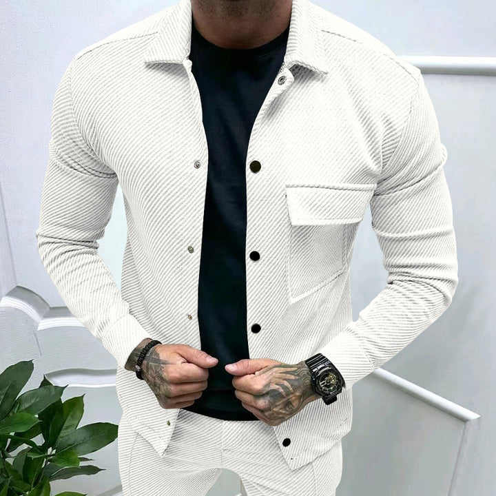 Herren Strukturierte Hemdjacke Echoarchiv