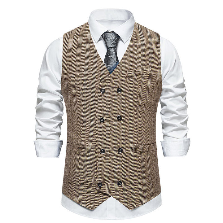Herren elegante Weste mit strukturiertem Hahnentrittmuster Echoarchiv