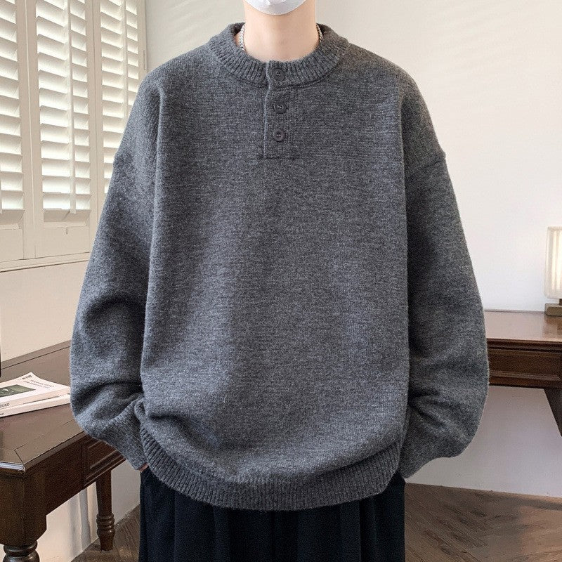 Herren Bequemer Strickpullover mit Knopfleiste Echo Archiv 1787799372