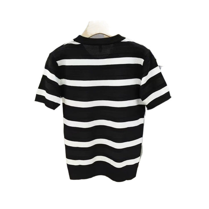 Herren Kurzarm T-Shirt mit modernem Streifenmuster Echoarchiv