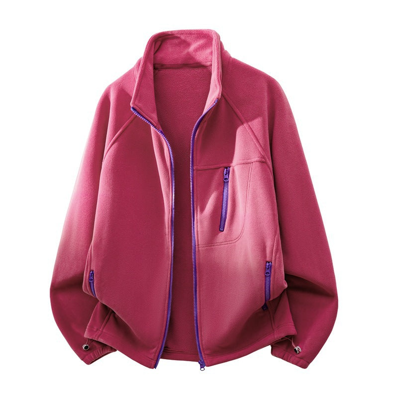 Herren Fleecejacke mit hohem Stehkragen, mehreren Reißverschlusstaschen und ergonomischem Raglan‑Schnitt Echo Archiv