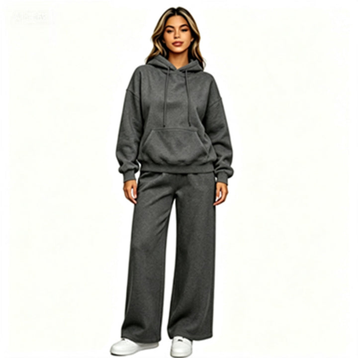 Damen Bequemer Oversized Hoodie mit weiten Jogginghosen Echoarchiv