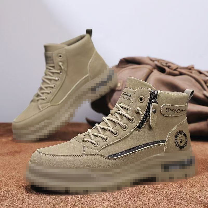 Herren knöchelhohe Sneaker-Boots aus Veloursleder mit Reißverschluss und profilierter Gummisohle Echoarhiv – Tavélo