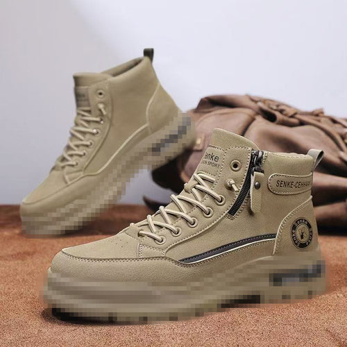 Herren knöchelhohe Sneaker-Boots aus Veloursleder mit Reißverschluss und profilierter Gummisohle Echoarhiv – Tavélo