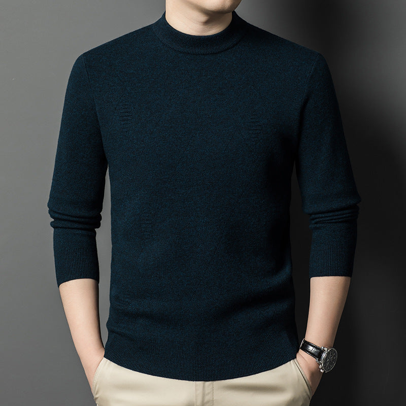 Herren feiner Rundhals-Pullover aus hochwertiger Wolle Echoarchiv