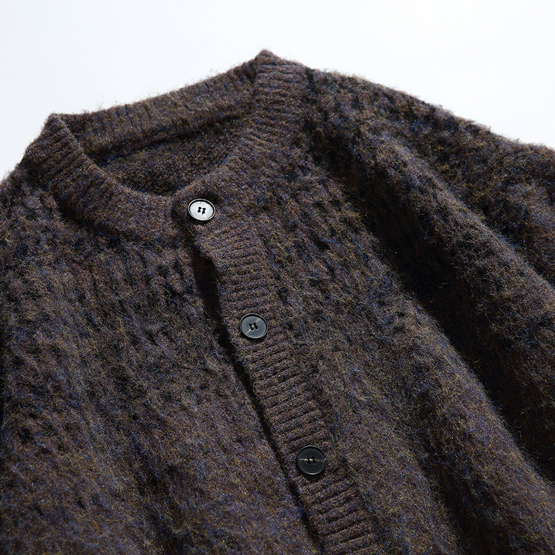 Damen Grobgestrickte Oversize-Cardigan mit Mohair-Optik und Rundhalsausschnitt Echo Archiv