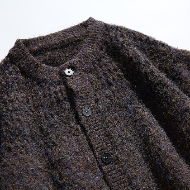 Damen Grobgestrickte Oversize-Cardigan mit Mohair-Optik und Rundhalsausschnitt Echo Archiv
