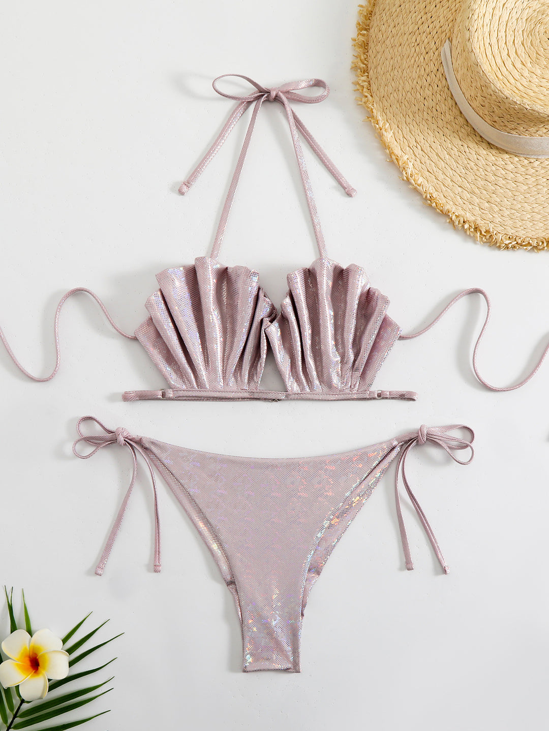 Damen Funkelndes Bikini-Set aus Mesh mit verstellbaren Bändern Echo Archiv
