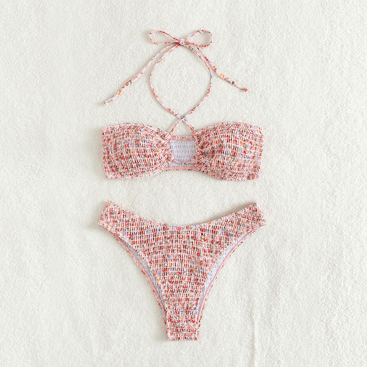 Damen Bandeau-Bikini mit verspieltem Wickeldetail und Rüschendesign Echo Archiv