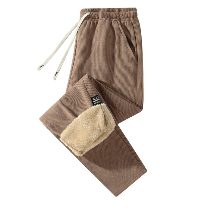 Damen Gefütterte Cord-Jogginghose mit Teddyfutter, Kordelzugbund & Seitentaschen Echoarchiv
