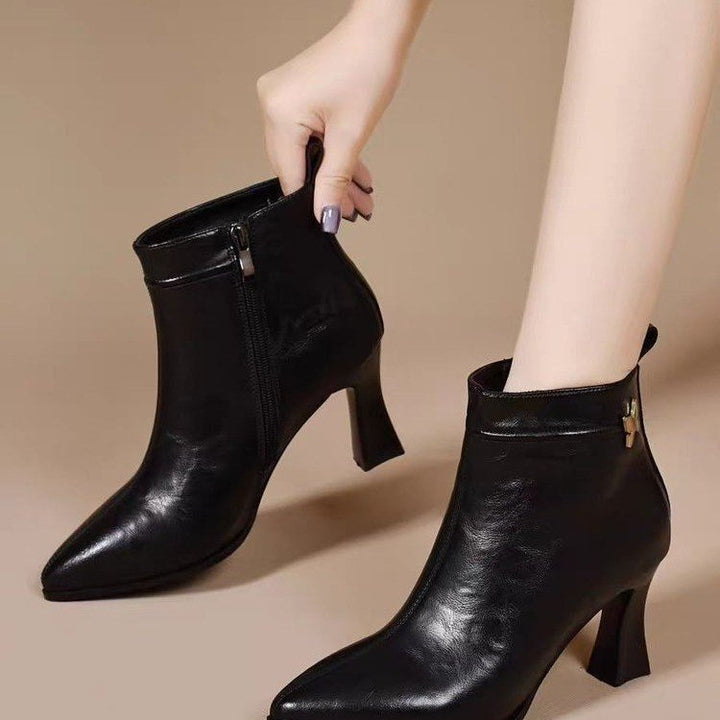 Damen Elegante Stiefeletten mit hohem Absatz und Reißverschluss Echo Archiv