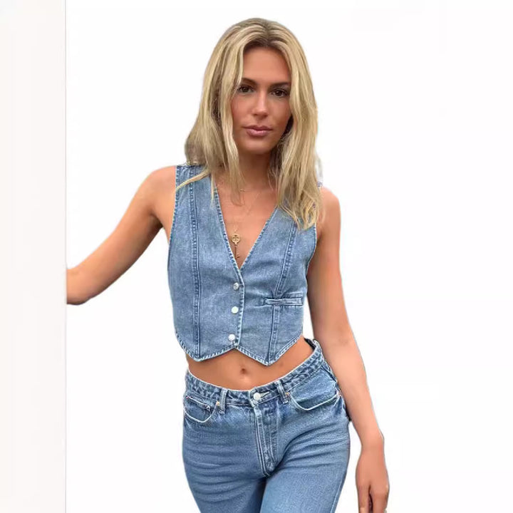 Damen Jeans-Weste mit schmaler Passform und modernem Schnitt Echo Archiv