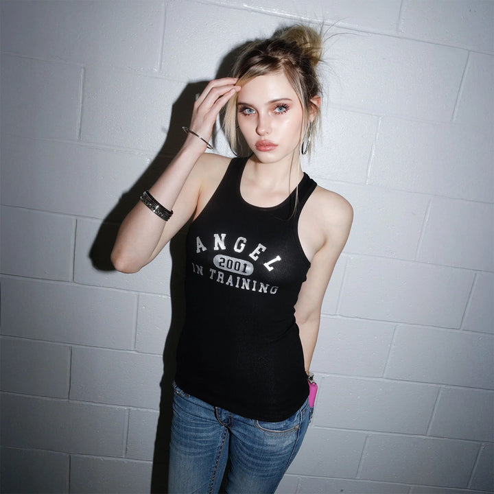 Damen Sportliches Muskelshirt mit grafischem Print Echo Archiv