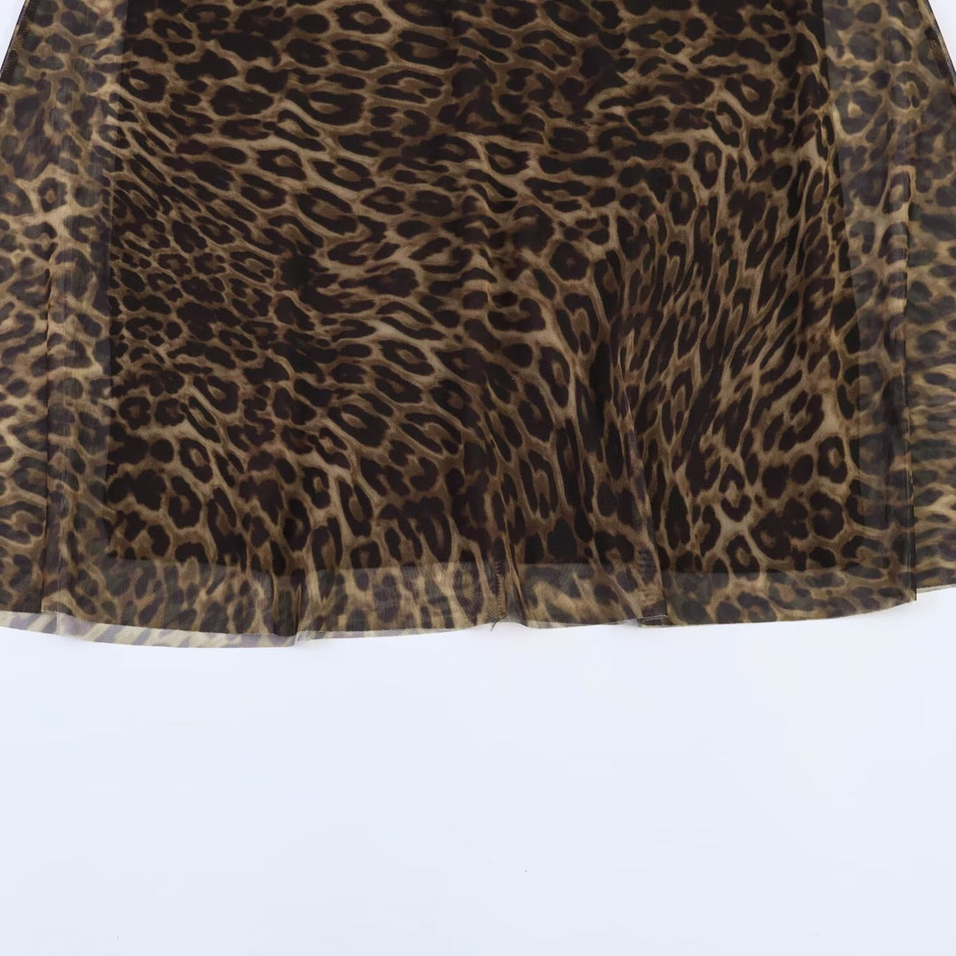 Damen Midirock im animalischen Design mit fließendem Schnitt und hohem Taillenbund Echo Archiv