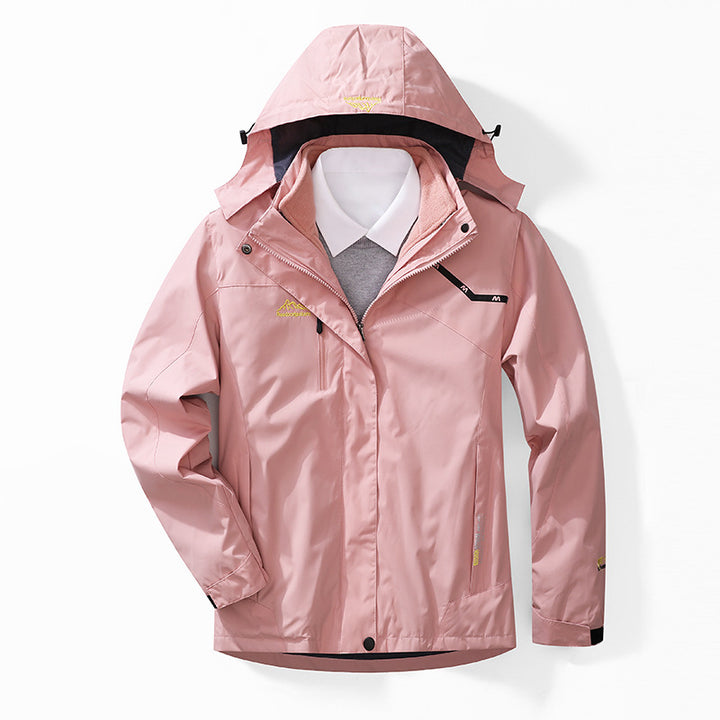 Herren zweilagige wasserdichte Outdoorjacke mit Fleecekragen und Kapuze Echo Archiv