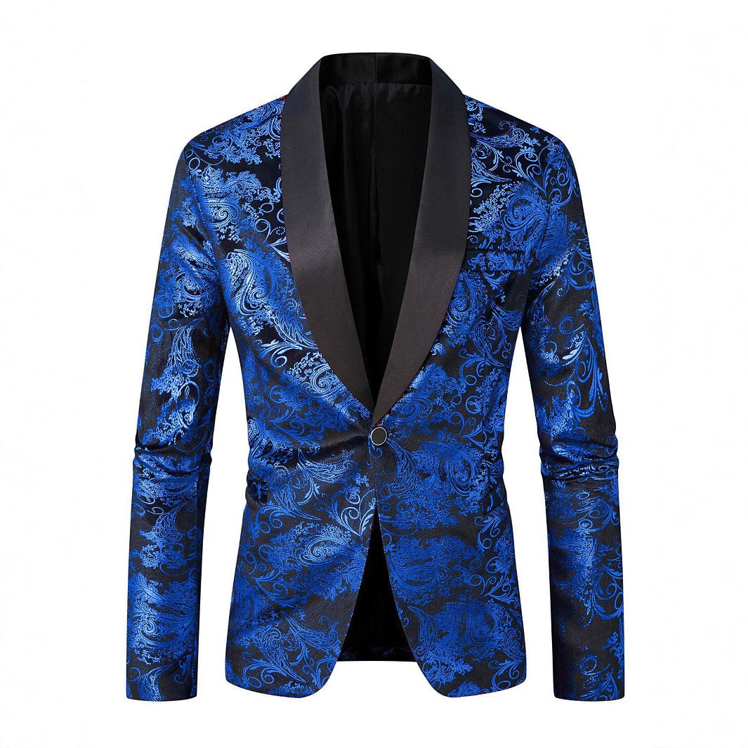 Herren eleganter Pailletten Blazer mit floralem Muster Echoarchiv